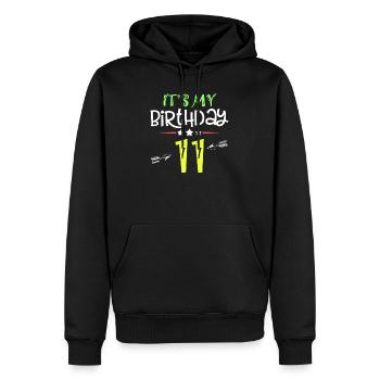 Kind 11 Jahre Geschenk Es ist mein 11. Geburtstag - Männer Premium Bio Hoodie - Schwarz - Vorne - Nico (187cm)