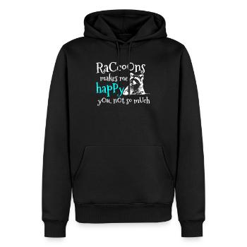 Waschbär - Männer Premium Bio Hoodie - Schwarz - Vorne - Nico (187cm)