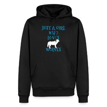 loups loup - Sweat à capuche Premium bio Homme - noir - Devant - Nico (187cm)