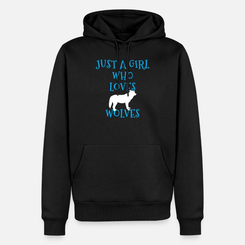 loups loup - Sweat à capuche Premium bio Homme - noir