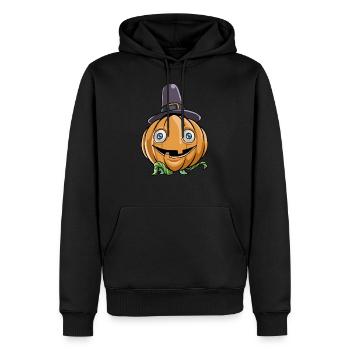 Thanksgiving-Kürbis - Männer Premium Bio Hoodie - Schwarz - Vorne - Nico (187cm)