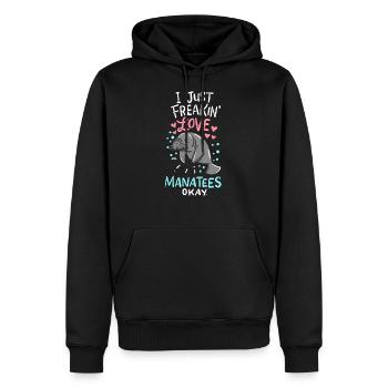 Seekuh - Männer Premium Bio Hoodie - Schwarz - Vorne - Nico (187cm)