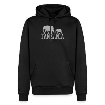 Tansania - Männer Premium Bio Hoodie - Schwarz - Vorne - Nico (187cm)