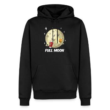 Pleine lune, cadeau de lune, restauration rapide, étoiles de lune - Sweat à capuche Premium bio Homme - noir - Devant - Nico (187cm)