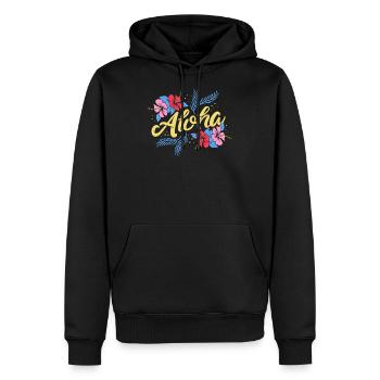 Aloha - Sweat à capuche Premium bio Homme - noir - Devant - Nico (187cm)