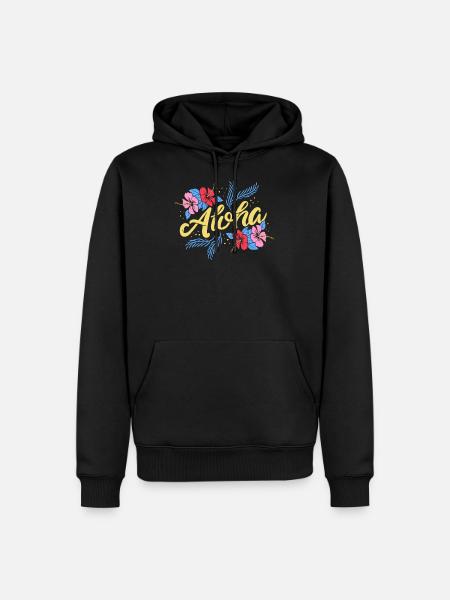 Aloha - Men’s Premium Organic Hoodie - black