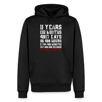 11 Years of being awesome Geschenk 11. Geburtstag - Männer Premium Bio Hoodie - Schwarz - Vorne - Nico (187cm)