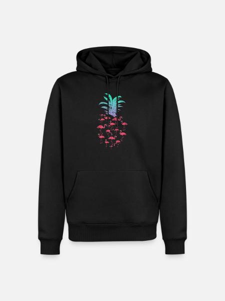 Flamingo Ananas - Men’s Premium Organic Hoodie - black