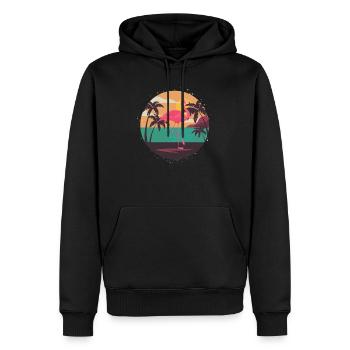 Flamingo - Männer Premium Bio Hoodie - Schwarz - Vorne - Nico (187cm)