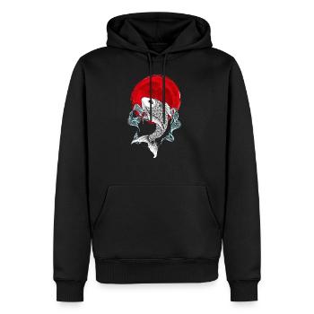 Koi Fisch Japan - Männer Premium Bio Hoodie - Schwarz - Vorne - Nico (187cm)