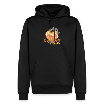 D20 - Männer Premium Bio Hoodie - Schwarz - Vorne - Nico (187cm)