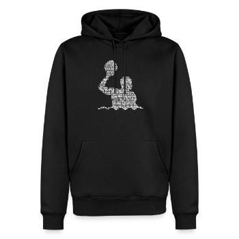 Wort-Wolken-Wasser Polo Player Silhouette - Männer Premium Bio Hoodie - Schwarz - Vorne - Nico (187cm)