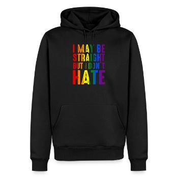 I May Be Straight But I Don't Hate LGBT Pride Ally - Men’s Premium Organic Hoodie - black - Front - Nico (187cm)