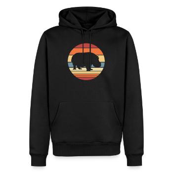 Vintage hippopotamus - Men’s Premium Organic Hoodie - black - Front - Nico (187cm)