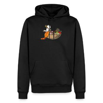Lustige Kawaii japanische Anime-Katzen, die Ramen essen - Männer Premium Bio Hoodie - Schwarz - Vorne - Nico (187cm)