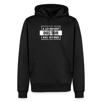 Arzt Ruhestand Geschenk. Pensionierter Arzt, medizinisch - Männer Premium Bio Hoodie - Schwarz - Vorne - Nico (187cm)
