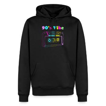 90s Vibe Retro Gift 90s Party Costume Cassette - Men’s Premium Organic Hoodie - black - Front - Nico (187cm)