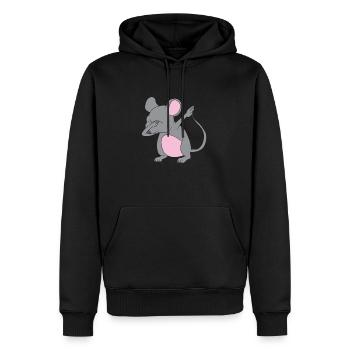 Dabbing Ratte / Maus - Männer Premium Bio Hoodie - Schwarz - Vorne - Nico (187cm)