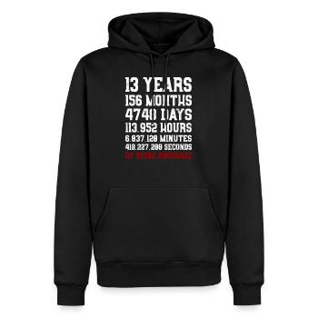 13 ans de cadeau génial 13e anniversaire - Sweat à capuche Premium bio Homme - noir - Devant - Nico (187cm)
