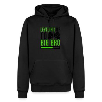 Großer Bruder Level Up Brüder Familie Neugeborenes - Männer Premium Bio Hoodie - Schwarz - Vorne - Nico (187cm)