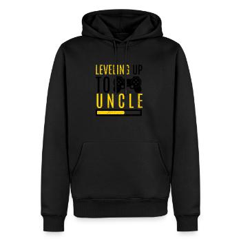 Level Up Onkel Familie Neffe Kind Schwangerschaft - Männer Premium Bio Hoodie - Schwarz - Vorne - Nico (187cm)
