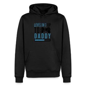 Papa Niveau Up Devenir Père Parents Enfants Gamer - Sweat à capuche Premium bio Homme - noir - Devant - Nico (187cm)