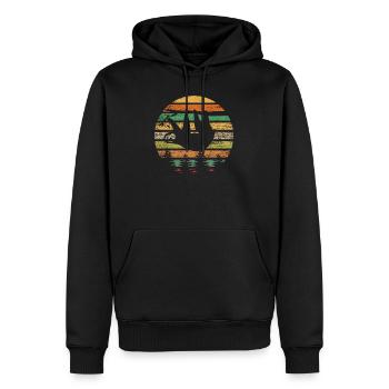Retro Vintage Faultier - Männer Premium Bio Hoodie - Schwarz - Vorne - Nico (187cm)