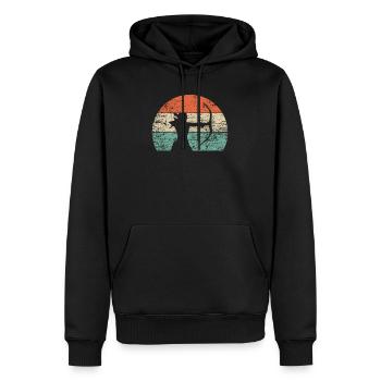 Tir à l’arc - Sweat à capuche Premium bio Homme - noir - Devant - Nico (187cm)
