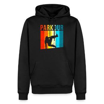 Parkour Vintage - Männer Premium Bio Hoodie - Schwarz - Vorne - Nico (187cm)