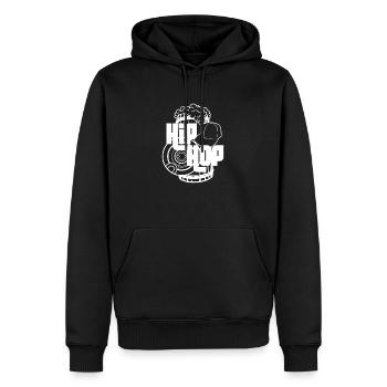 Hip hop - Sweat à capuche Premium bio Homme - noir - Devant - Nico (187cm)