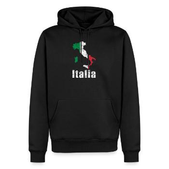 Italien Karte Flagge Italia Vintage - Männer Premium Bio Hoodie - Schwarz - Vorne - Nico (187cm)