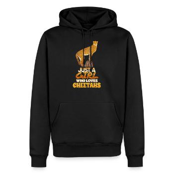 Gepard - Männer Premium Bio Hoodie - Schwarz - Vorne - Nico (187cm)