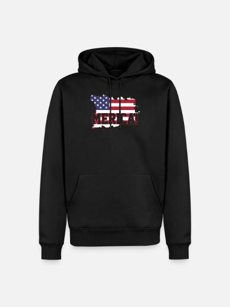 Drapeau USA USA - Sweat à capuche Premium bio Homme - noir