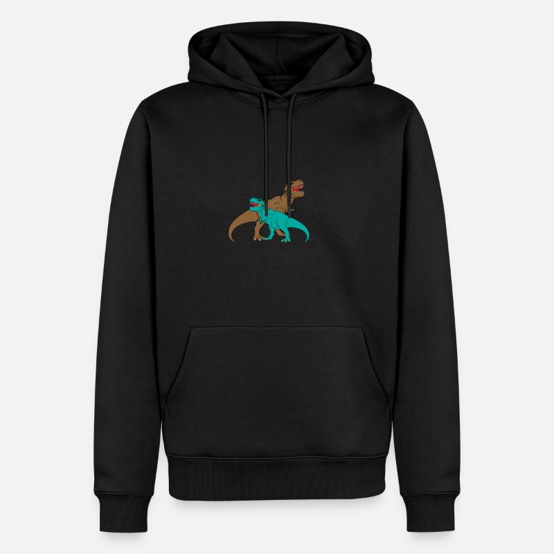 T-REX - Thyrannosaurus Rex - Männer Premium Bio Hoodie - Schwarz