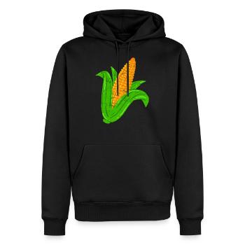Vintage Mais - Männer Premium Bio Hoodie - Schwarz - Vorne - Nico (187cm)
