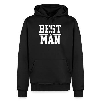 Trauzeuge - Männer Premium Bio Hoodie - Schwarz - Vorne - Nico (187cm)