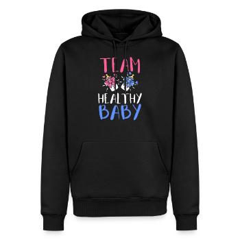 Le parti révèle le genre - Sweat à capuche Premium bio Homme - noir - Devant - Nico (187cm)