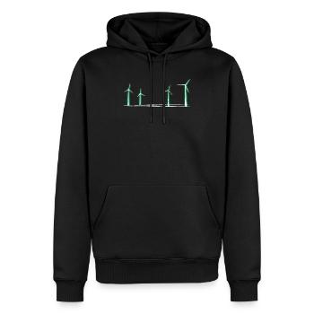 l'énergie éolienne - Sweat à capuche Premium bio Homme - noir - Devant - Nico (187cm)