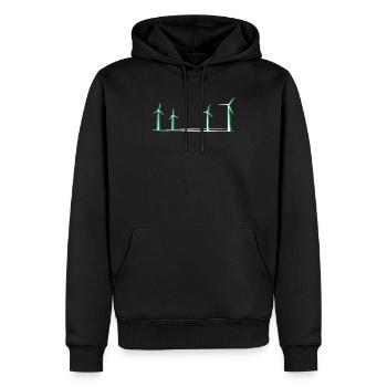 moulin à vent - Sweat à capuche Premium bio Homme - noir - Devant - Nico (187cm)