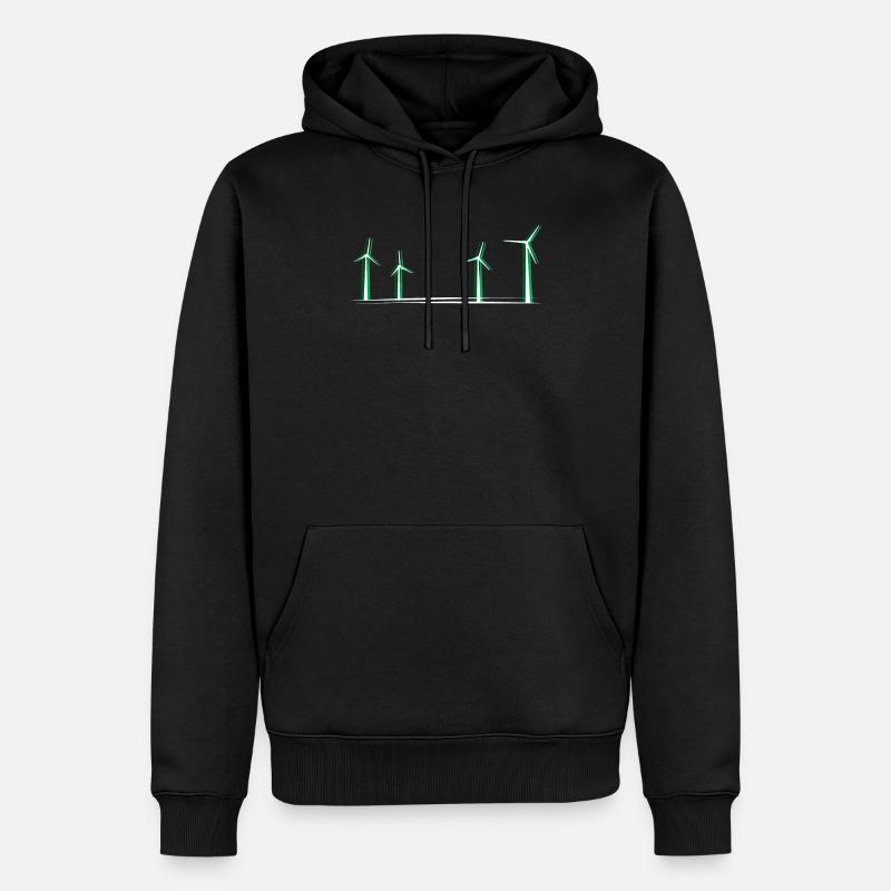 Windmühle - Männer Premium Bio Hoodie - Schwarz