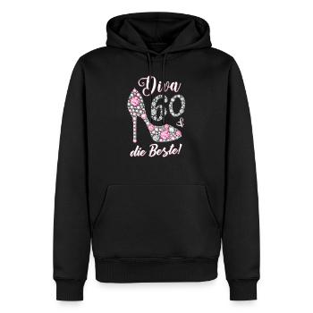 Diva die Beste 60 Jahre Geschenk 60. Geburtstag - Männer Premium Bio Hoodie - Schwarz - Vorne - Nico (187cm)