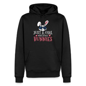 lapin - Sweat à capuche Premium bio Homme - noir - Devant - Nico (187cm)