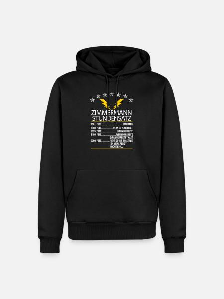 Zimmermann Stundensatz - Männer Premium Bio Hoodie - Schwarz