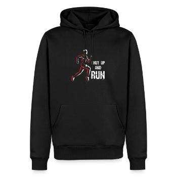 Cadeau de motivation ou de jogging cool pour Shut Up And Run - Sweat à capuche Premium bio Homme - noir - Devant - Nico (187cm)