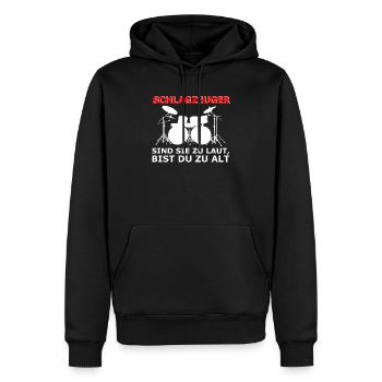 Schlagzeuger Sprüche Laut Musik Lustiges Geschenk - Männer Premium Bio Hoodie - Schwarz - Vorne - Nico (187cm)