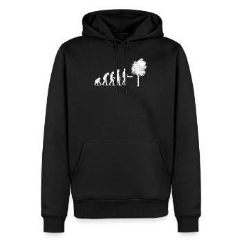 Evolution Holzfäller - Männer Premium Bio Hoodie - Schwarz - Vorne - Nico (187cm)