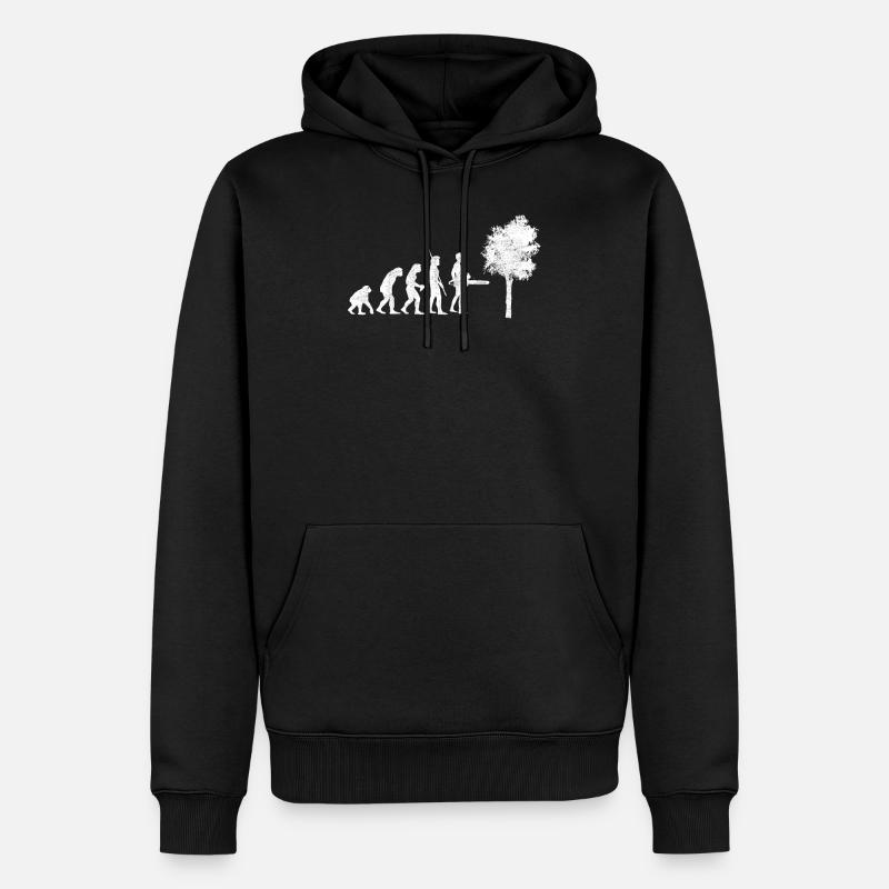 Bûcheron évolution - Sweat à capuche Premium bio Homme - noir