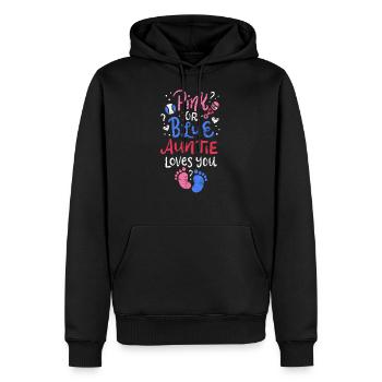 Tante révélation de genre - Sweat à capuche Premium bio Homme - noir - Devant - Nico (187cm)