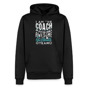 Cadeau de sport entraîneur de softball - Sweat à capuche Premium bio Homme - noir - Devant - Nico (187cm)