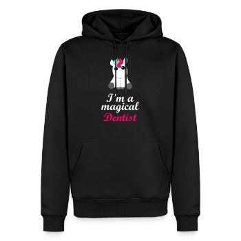 magical dentist Zahnfee, Zahnseide, Höhle, Zahnbür - Männer Premium Bio Hoodie - Schwarz - Vorne - Nico (187cm)